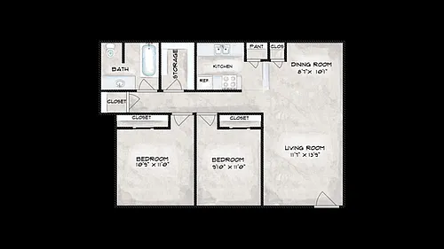 Floor plan Larger 2 Bedroom