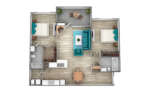 Floor plan B1 - Renovated