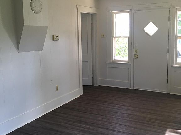 View of front door in living room