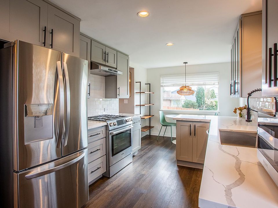 Newly redone kitchen with stainless steel appliances