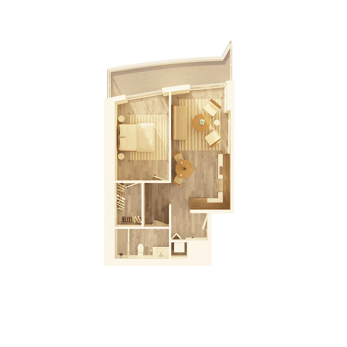 Floor plan 1 BD Type A (A02)