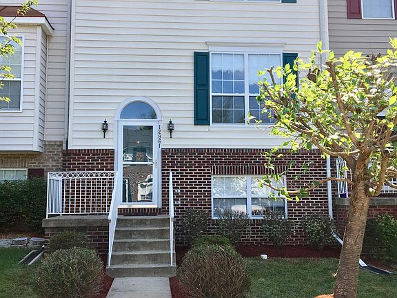 Spring shot of front of townhouse