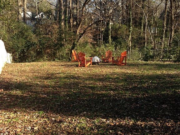 Backyard with firepit