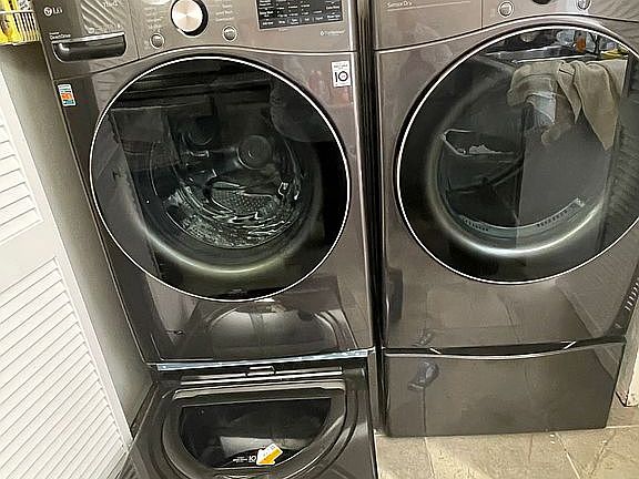Two washers,dryer, stainless