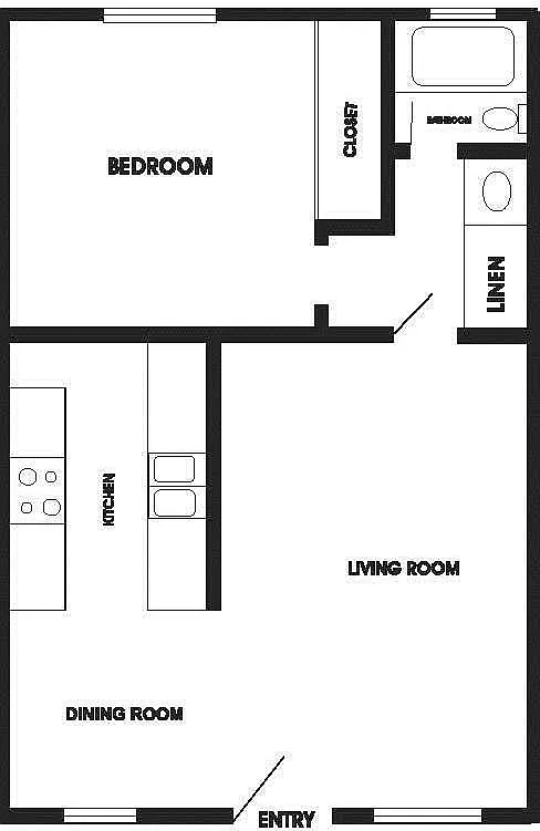 Floor plan 1 BEDROOM