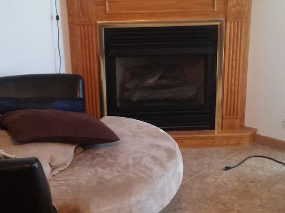 Gas fireplace in family room