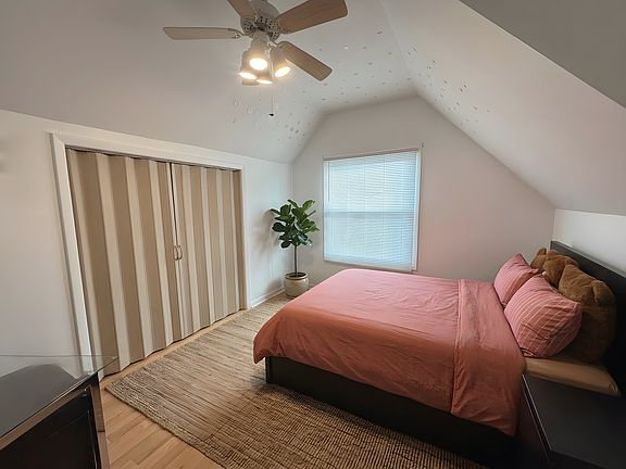 bedroom with large closet