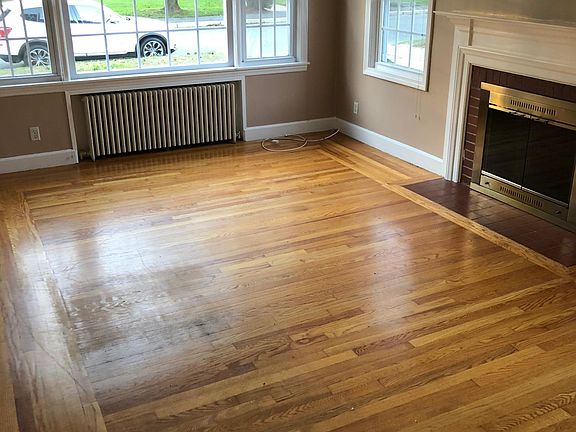 Living room with working fireplace