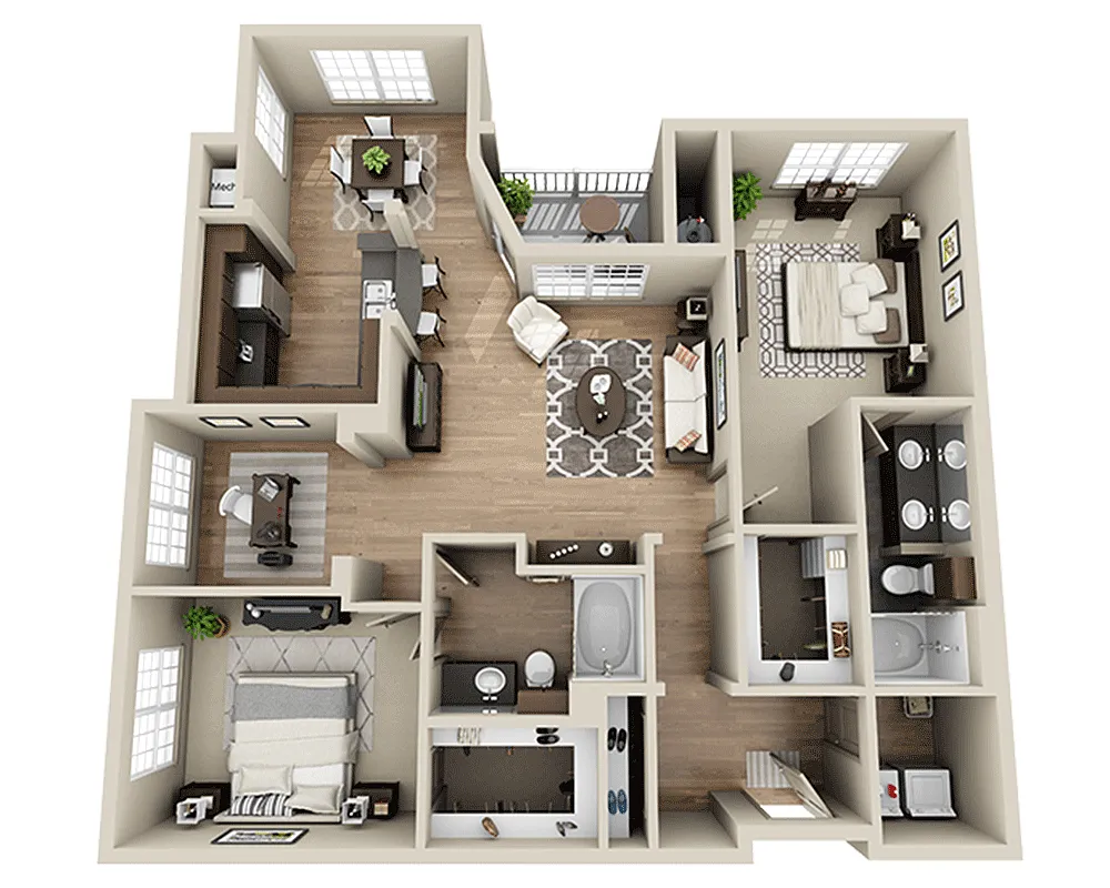 Floor plan Plan L (B2AD)