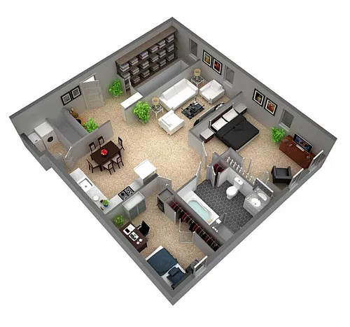Floor plan Chestnut Hill Two Bedroom Apartment