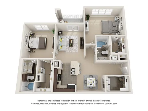 Floor plan Paradisus 2 Bedroom