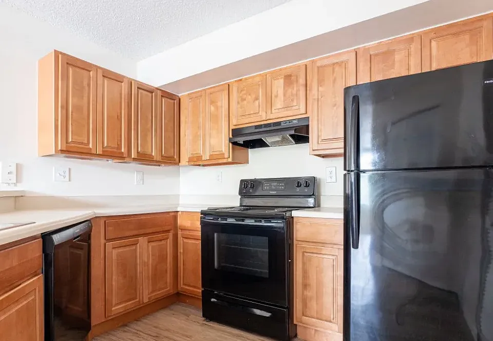 Spacious kitchen layout equipped with energy efficient appliances