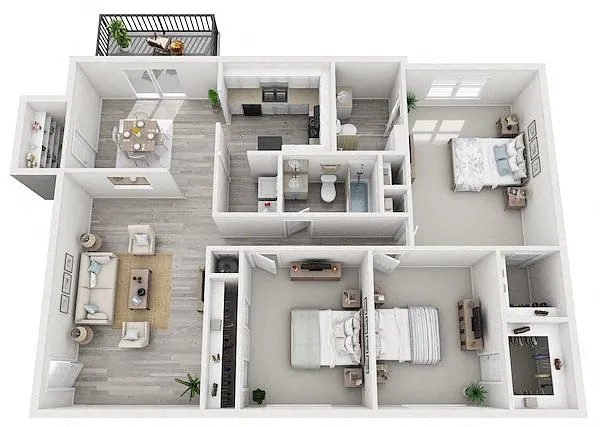 Floor plan 3 Bedroom 2 Bath