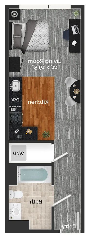 Floor plan 07 STUDIO - 1 BATH