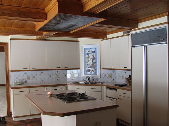 kitchen with wood ceiling