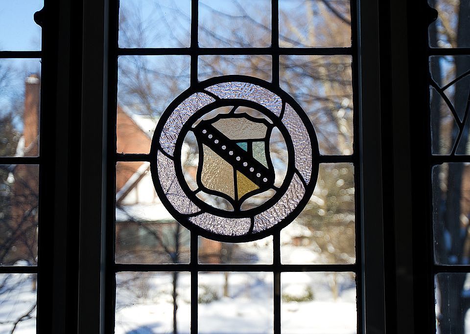 Living room stain glass.