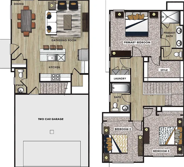 C1 3x2.5 floor plan Farm Haus Luxury Rental Homes