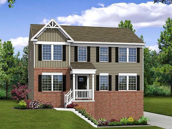 Elevation G Victorian Brick with Covered Porch and Side Garage Large