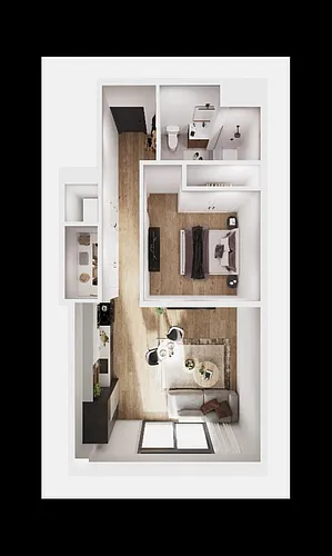 Floor plan 1 Bed 1 Bath