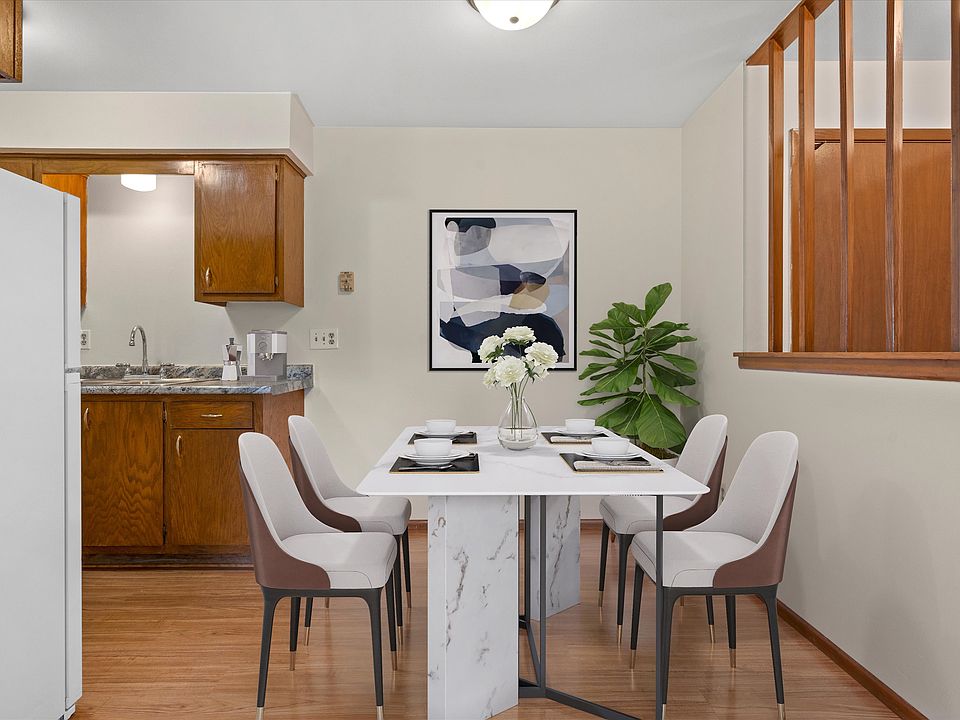Virtually staged dining area.