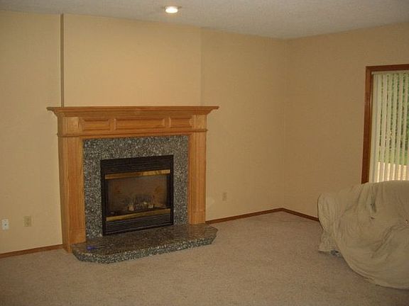 family room with gas fireplace