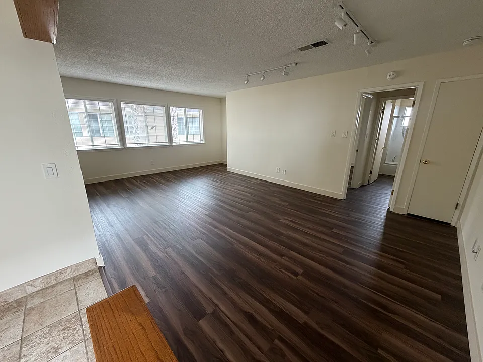 Large living room with a lot of natural light