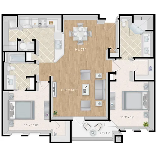 Floor plan The Palm Loft