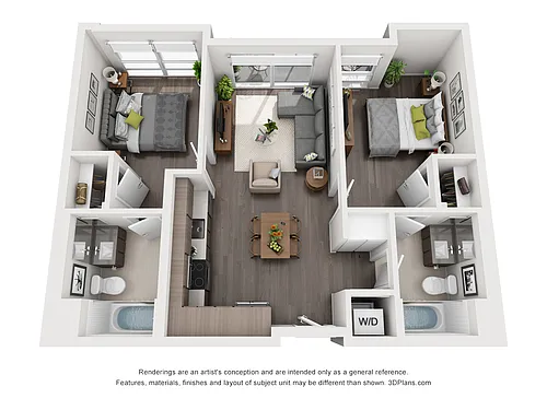 Floor plan 2 Bedroom - B1