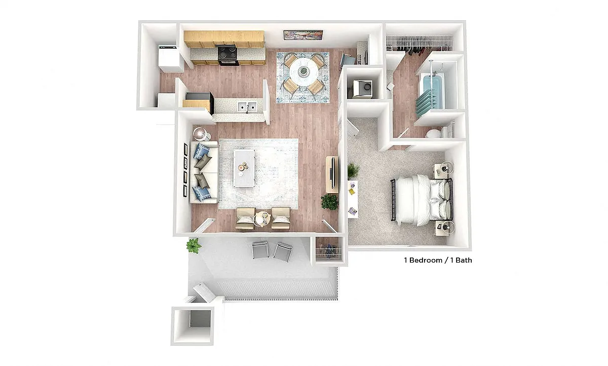 Floor plan 1 Bedroom 1 Bath