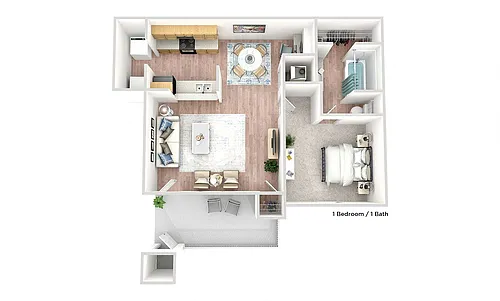 Floor plan 1 Bedroom 1 Bath