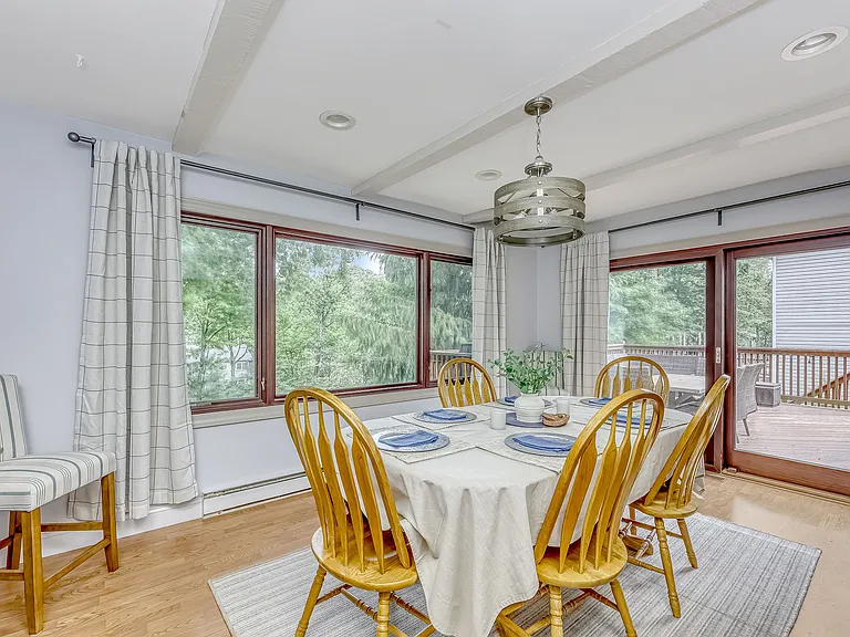 Dining room with views and deck