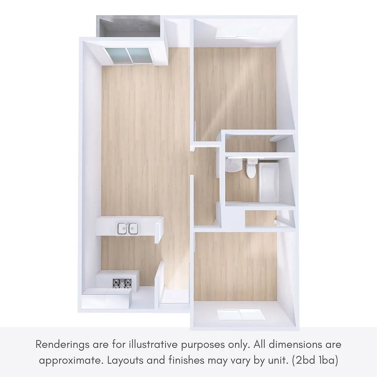 Floor plan 2 bed 1 bath