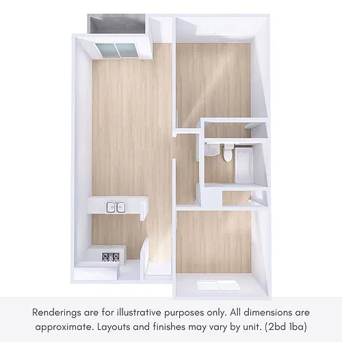 Floor plan 2 bed 1 bath