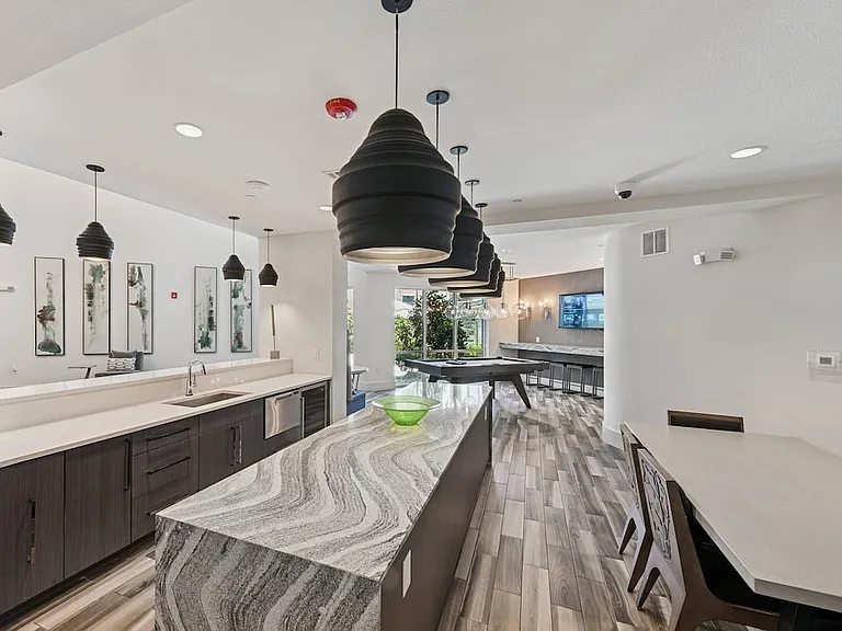 Resident lounge with entertaining kitchen