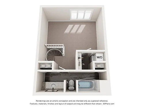 Floor plan 1 Bed 1.5 Bath Yorkshire Renovated