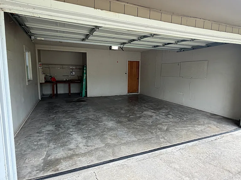 Garage with workshop area