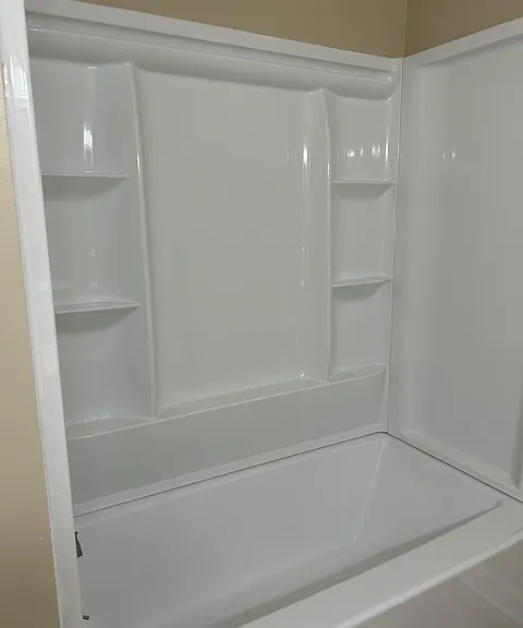 Hall Bathroom Shower and tub combo.