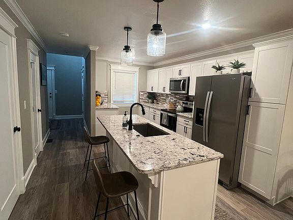 Spacious open kitchen with a large center island.