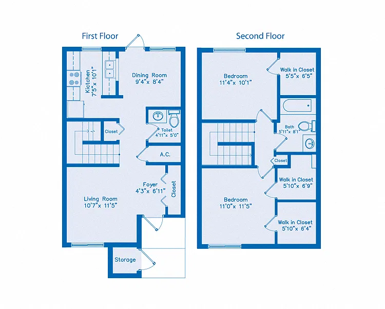 Floor plan Model B Townhome