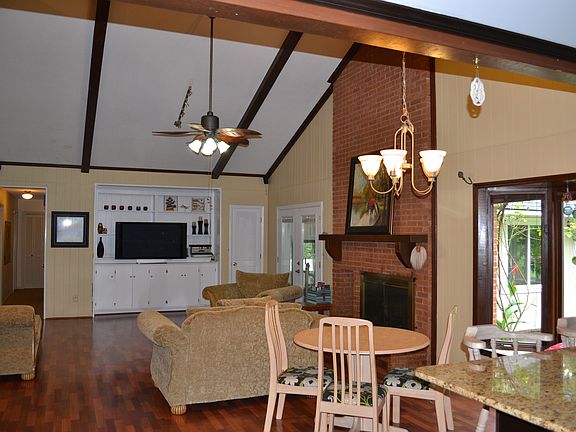 Great room with family room, dining area, and kitchen