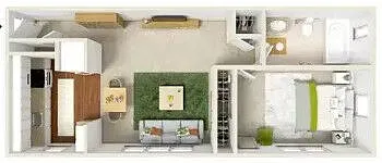 Floor plan 1 Bedroom - Wing Large