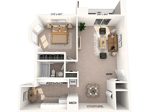 Floor plan A8-800sf-Classic