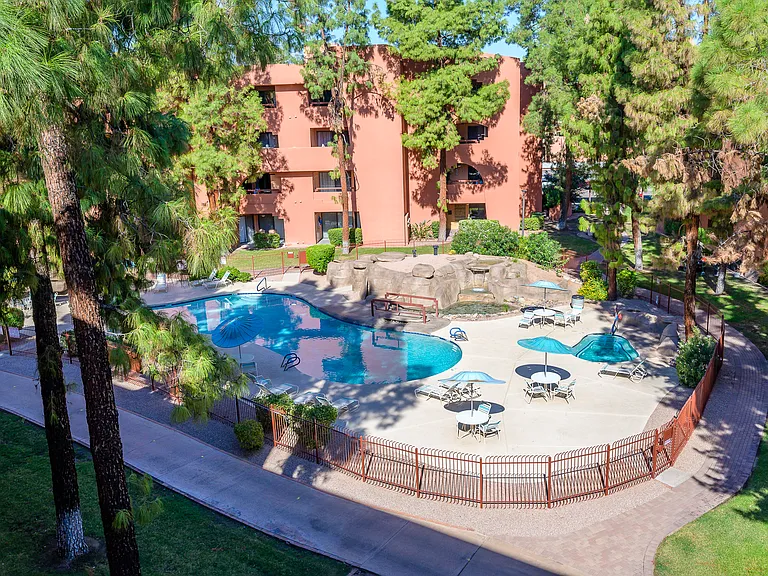 Listen to the pool waterfall 24 hours a day from your patio.
