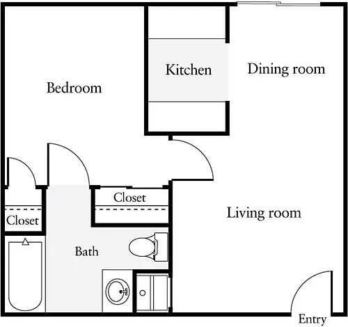 Floor plan 1 Bedroom E