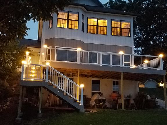 night view of deck