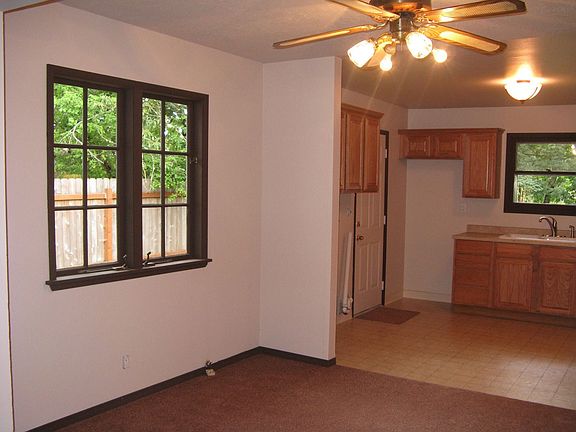 View of kitchen from dining room