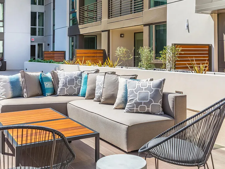 Outdoor lounge seating designed for comfortable, social downtime.