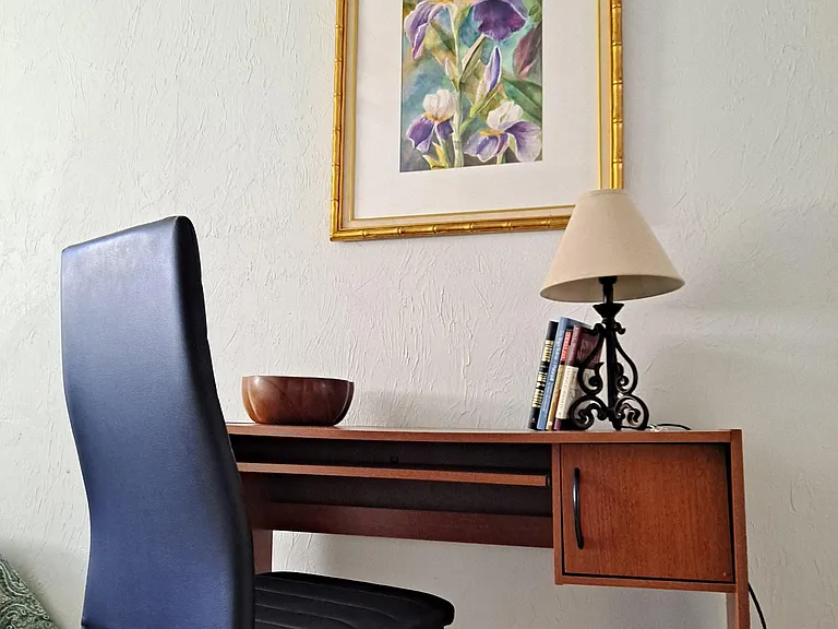 Small Work Desk with Desk Lamp
