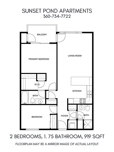 Floor plan 2-bedroom Standard