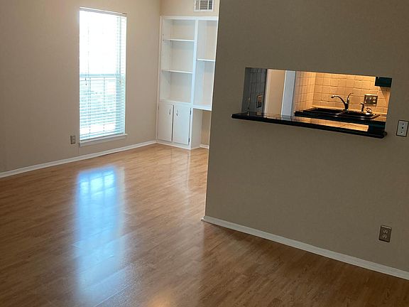 Pass-through counter from kitchen to living room.